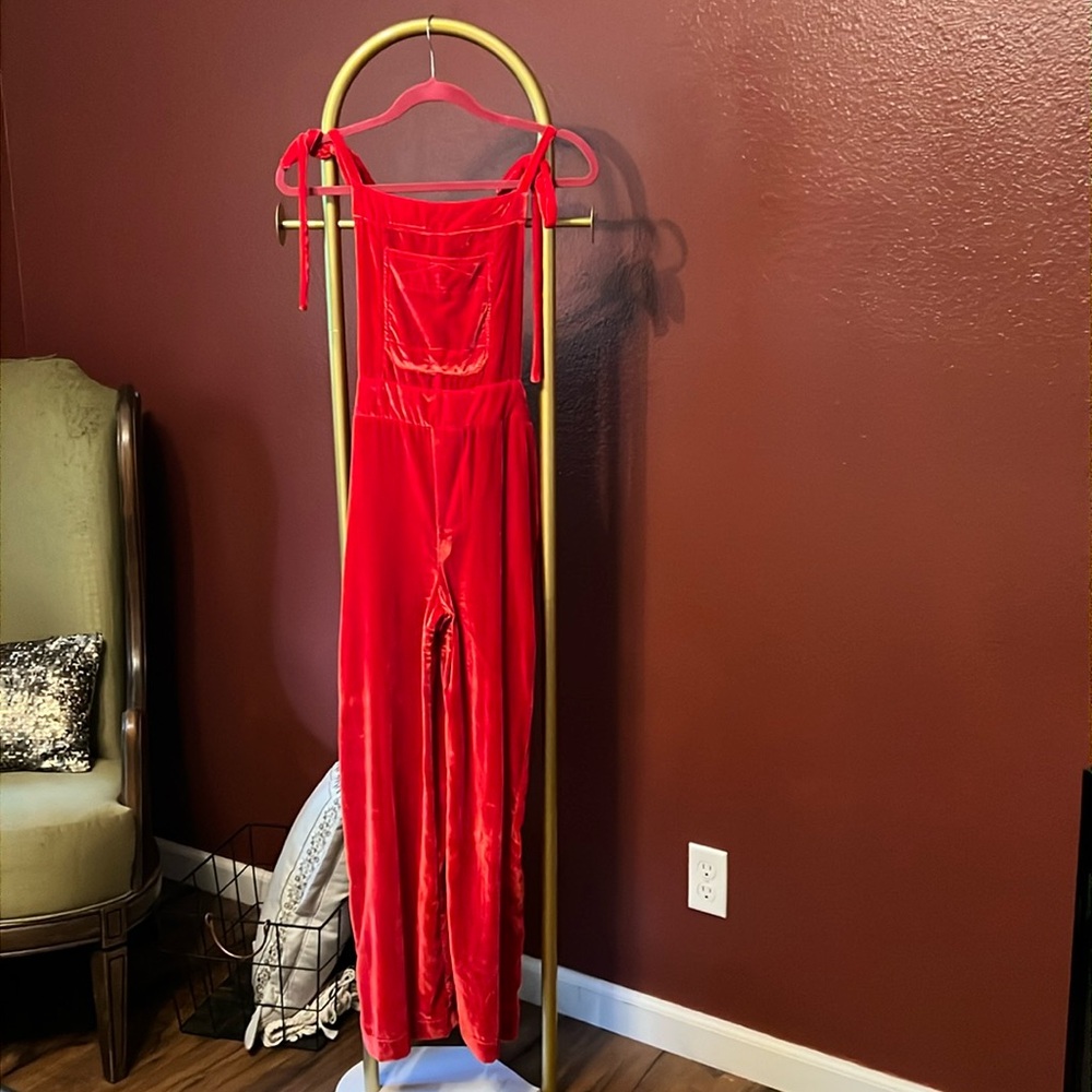 Hot Pink Velvet Overalls